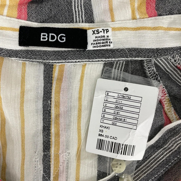 BDG Urban Outfitters Button Down Shirt Top Size XS Striped Multi-Colour - Picture 5 of 8